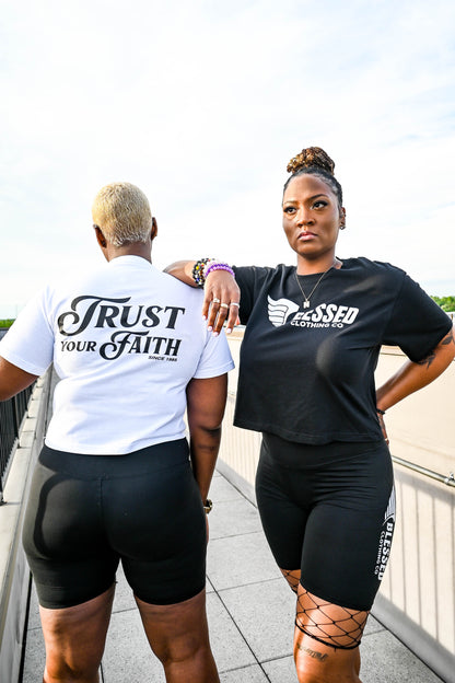 Trust Your Faith Crop Top (White)