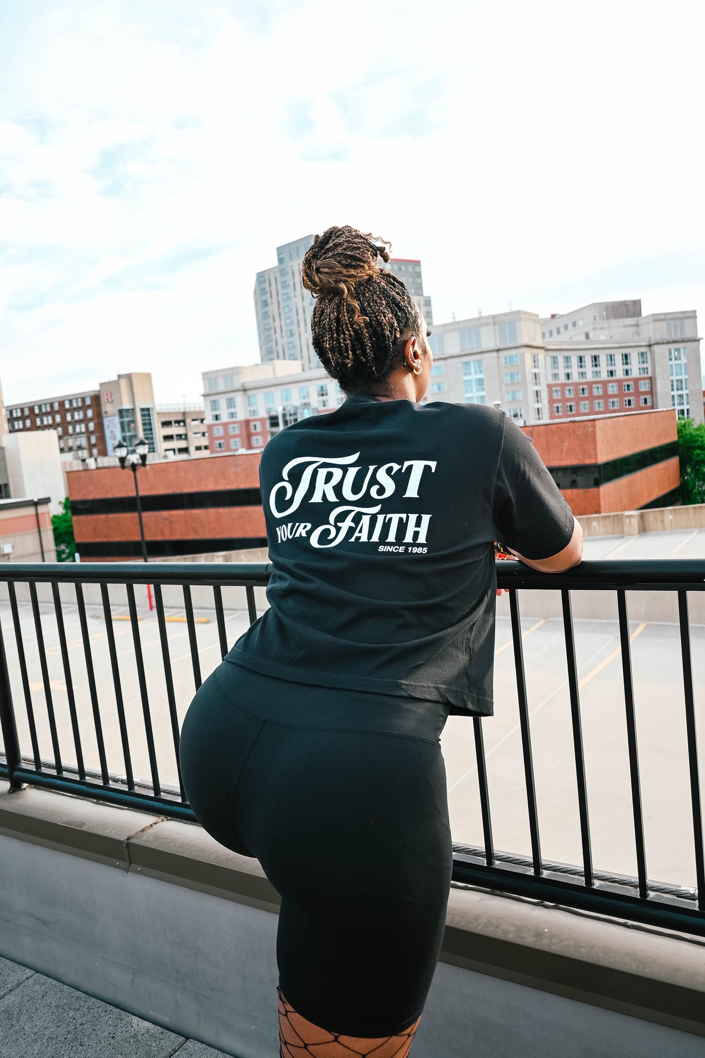 Trust Your Faith Crop Top (Black)